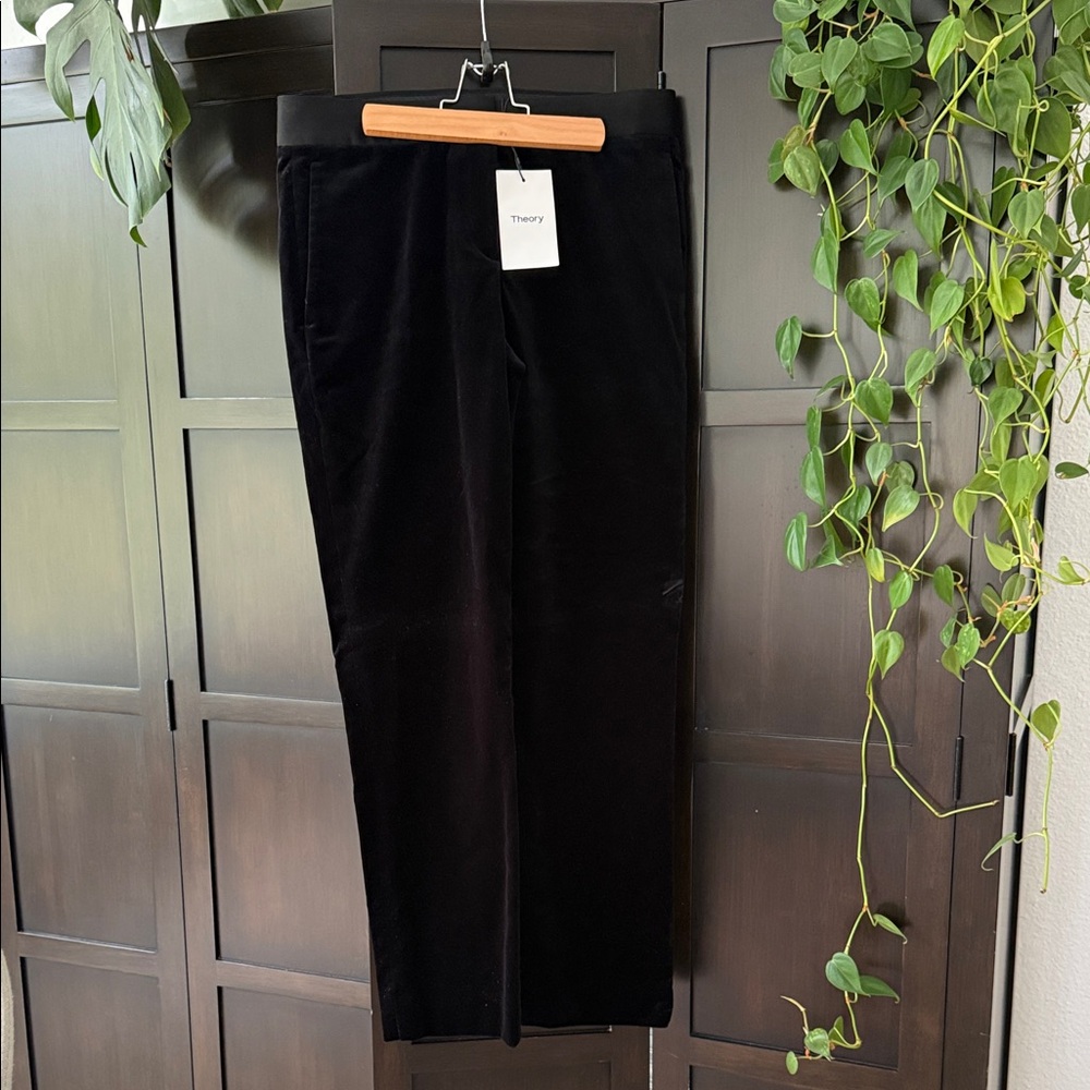 Theory Black Velvet Pants NWT